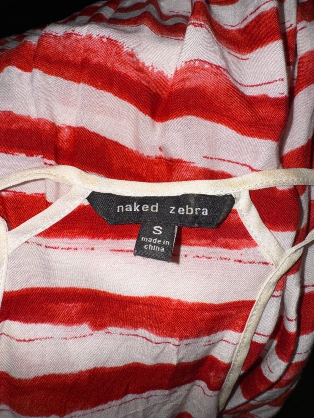 Naked Zebra Red and White Striped Sleeveless Top - Picture 5 of 5